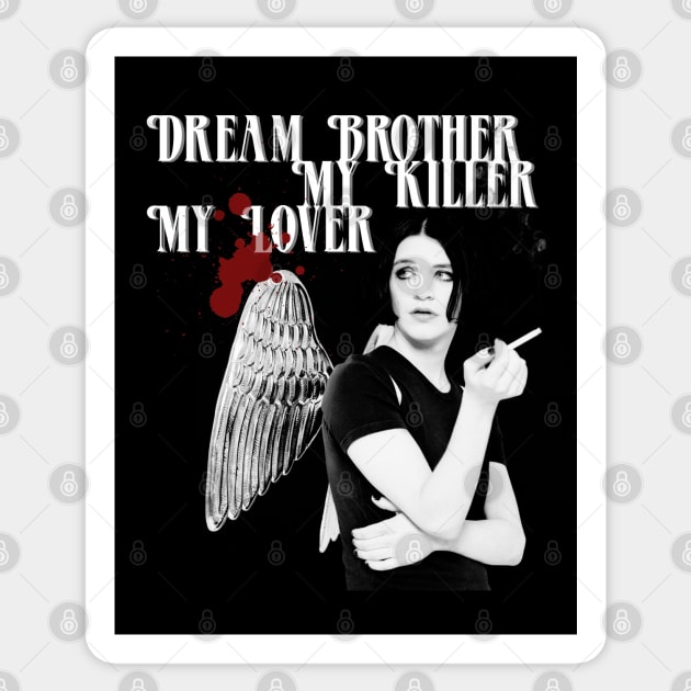 "Dream Brother" Placebo Brian Molko dark blood splatter Sticker by mitzi.dupree